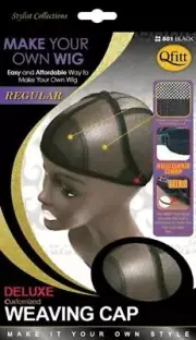 Qfitt Deluxe Customized Weaving Wig Cap Mesh Net Wire Flex Regular #501 Black