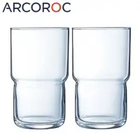 在飛比找momo購物網優惠-【Arcoroc】強化玻璃可疊式果汁杯320cc(二入組)