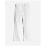 J Crew Slim Wide Leg Cut Hem White Denim Jeans US Women's 32 New
