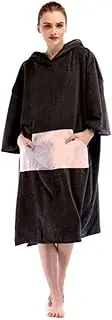 SHTFFW Surf Poncho for Adult, Hooded Beach Towel, Poncho for Watersports, Water Absorption and Quick-Drying for Beach, Surf, Swim, Triathlon