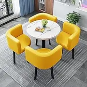 Negotiation Table and Chair Set,Office Reception Room Club Table,Simple Round Dining Table Set, Conference Tables,Coffee Table and Chair Set (Color : 9, Size : 27.5in/70cm)