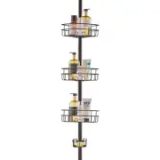 High Adjustable Shower Corner Caddy Rust Proof Tension Pole Storage Organizer