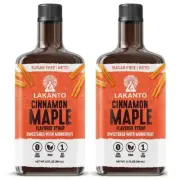 Lakanto MAPLE CINNAMON Sugar-Free Syrup Monk Fruit Sweeten 2 Pack 13 Oz