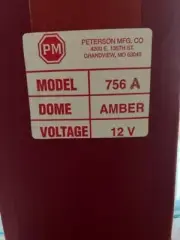 756A Peterson Mfg Strobe light , color:AMBER, 12 V Incandescent Rotating Beacon