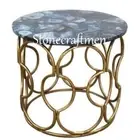 Blue Agate Console Side Table Top, Agate Center Sofa Table Top, Furniture Decors