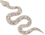 jojofuny Beaded Rhinestone Snake Applique Crystal Sew Patch for Clothing Shoes Hats Bags Versatile DIY Decoration with Effortless Application Stylish Snake Design
