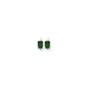 14k White Gold 7x5mm Emerald Cut Mount St. Helens Earrings