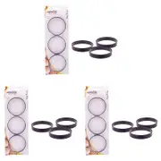 3x 3pc Appetito Non-Stick Egg Rings Home Kitchen Cooking Set Black