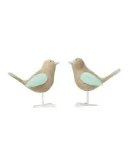 [Willow & Silk] Shabby Bird Ornament 2 Pack in Multi