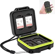 8 Slots Compact SD TF Memory Card Case Holder Storage Protector for 4 SD SDHC SDXC Cards + 4 Micro SD MSD TF Cards, with Lanyard & Card Removal Pin Tool