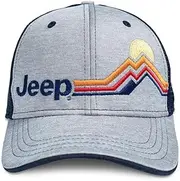 [Jeep] Mountain Stripe Navy Mesh Back Snap Closure Hat