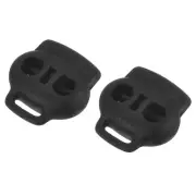 Cord Lock Stoppers Ends 8pcs, Plastic Spring Toggle Fasteners Organizers Black