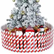 Sasylvia Wooden Christmas Tree Fences Christmas Tree Gate Candy Red Stripes Christmas Tree Barrier Christmas Decoration Picket Fence Border for Dogs Pets Xmas Party Indoor Outdoor(12inch,30pcs)