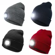 Winter Autumn Warm LED Light Knitted Beanie Hat Men Women With USB Rechargeable