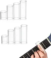 Glass Guitar Slide Set, 8 Pieces, 4 Sizes, for Electric and Acoustic Guitar