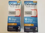 2 Boxes Clearblue 6 Days Sooner Early Digital Pregnancy Test 2CT Exp 08/2026