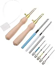 KAILIKETIY 1Set DIY Embroidery Punch Needle Kit with Handle for Easy Crafting for Sewing Projects and Hands Activities