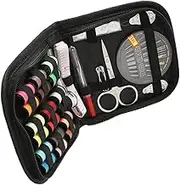Beatifufu 1 Set Sewing Needle Thread Storage Bag Compact Needlework Pouch for Travel Black Durable Resistant Material Easy to Clean for Home Use Go Needlework