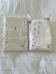 Pottery Barn Kids | Set Of 2 White Ruffle Pink Dots Ribbons Standard Pillow Sham