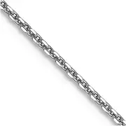 [JewelryWeb] 10k Solid White Gold .9mm Sparkle Cut Cable Chain Necklace 56 Centimeters Chain-Necklace for Women and Men