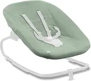hauck Seat Cover for Baby Rocker Highchair Bouncer (Eco) (not Compatible with Other Models), Cotton, with Elastic Band and Belt Slots for 5-Point Harness, Washable at 60 °C (Sage)