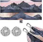 Black Mountain Navy Blue and Rose Gold Striped Hammocks for Camping with Hanging Rope Indoor Hammock for Outside Camping Essentials