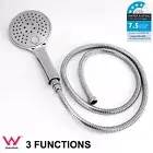 WELS Round Chrome ABS Handheld 3 Modes Massage Rain Shower Head With 1.5m Hose