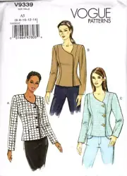 Vogue Patterns V9339 Misses 14 to 22 Blouse Uncut Sewing Pattern