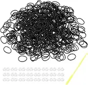 uxcell 600 Pcs Loom Rubber Bands Kit with 25 Pcs S-Clips 1-Hook Rubber Bands Refill Bracelet Making Kits for Weaving DIY Handcrafts Gift, Black