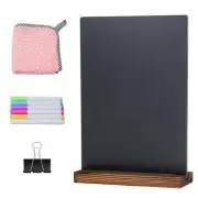 8.7 in. x 12 in. Black Wood Framed Memo Board, Double-Sided Chalkboards 1 Pack