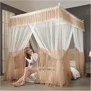 Bed Canopy Mosquito Net for 1.5m/5ft Bed, Aluminum Bracket Luxury Bed Canopy, Princess Style Bedroom Bed Curtain (Color : Style 3, Size : 150x200x200cm)