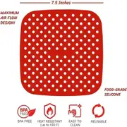19CM Square Original Reusable Air Fryer Liners Plus Magnetic Cheat Sheet (3Pack)