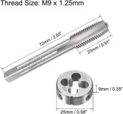 M9×1.25 HSS Metric Tap And Die Set,Thread Tap + Round Die Right Hand HSS Taper