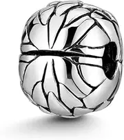 [MATERIA by Matthias Wagner] MATERIA 925 Silver Beads Stopper Clip Lotus Flower for European Beads Bracelet with Thread #1577, Sterling Silver Glass, No Gemstone