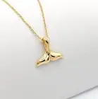 Whale Tail [GOLD] Plated Necklace Water Fish Ocean Majestic Sea Creature Nature