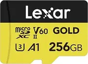 Lexar Professional Gold MicroSDXC Card UHS-II C10 U3 V60 A1 Full HD 4K UHD Read Speed Up to 280MB/s Official Product 10 Year Manufacturer Warranty