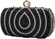 [Hailong Ming] Evening Clutch Bridal Purse Women Bag Chain Strap Pearl Clutch Purse