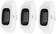 ETHZZLE 3pcs Wristband Pedometer Watch Step Counting Watch Portable Pedometer Fitness Watch Watches Counters Digital Watch Electronic Pedometer Bracelet Watch for Walking White