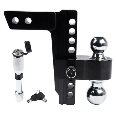 NEW 12,500 LBS Trailer Hitch 2-inch Receiver Solid Tube Hitch 2 Lock Pins + Keys