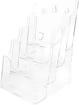 HOMSFOU Folding Rack Clear Shelves Magazine Stand Magazine Holder Clear Literature Stands Desk pamphlets Holder Name Cards Display Stand booklets Holders brochure a5 Acrylic Shelf