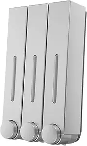 PAMINGONO Bathroom Shower Dispensers Wall-Mounted Soap Dispenser Easy-Press Shampoo Bottles for Shower