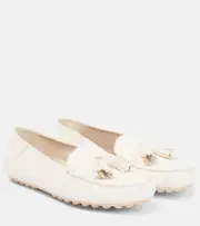 [Loro Piana] Loro Piana Dot Sole leather moccasins AU 6 white
