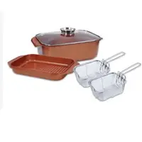 在飛比找蝦皮購物優惠-Copper Chef 多功能烘烤鍋5件組 油炸鍋/烤肉鍋
