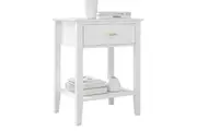 Arven Wooden Modern Nightstand Bedside Side Table 1-Drawer White