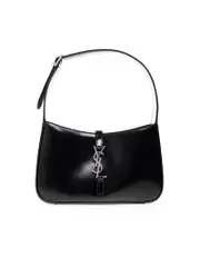 Saint Laurent Le 5 a 7 Hobo Bag in Smooth Leather with Silver Hardware in Black