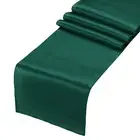 6 Pcs Dark Green Satin Table Runner 12" x 108" Romantic Silk Table Runner