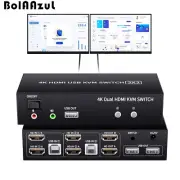Dual Monitor USB KVM Switch HDMI 2 Port 4K@60Hz Extended Display Keyboard Mouse