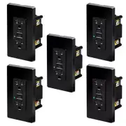 20A GFCI Wall Socket Outlet Receptacle Tamper Weather Resistant ETL Black 5 Pack