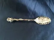 Magic & Science Gold Tone Crystal and Flowers Teeny Weeny Pixie Tea Spoon