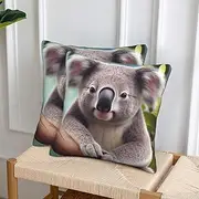LHDGBWC Decorative Throw Pillows Covers 18x18 Inch Set of 2 Soft Couch Pillow Covers Modern Farmhouse Square Pillow Case Cute Koala Cushion Case for Sofa Couch Bedroom Living Room